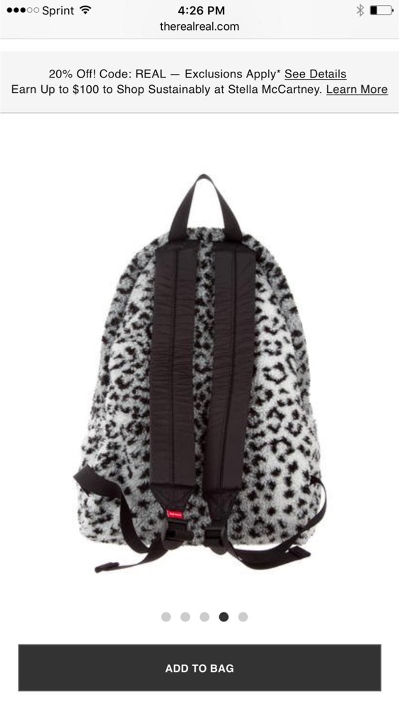 supreme leopard print backpack