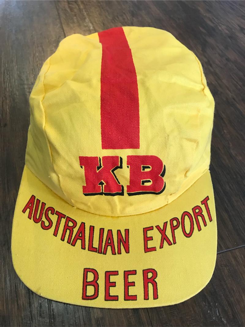 Vintage Kent Brewery Hat Cap KB Lager Hat Yellow Australian Beer Hat