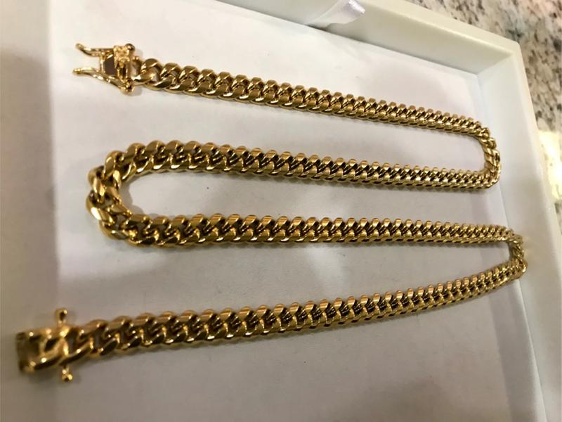 18K Gold 8mm Miami Cuban Link Chain 
