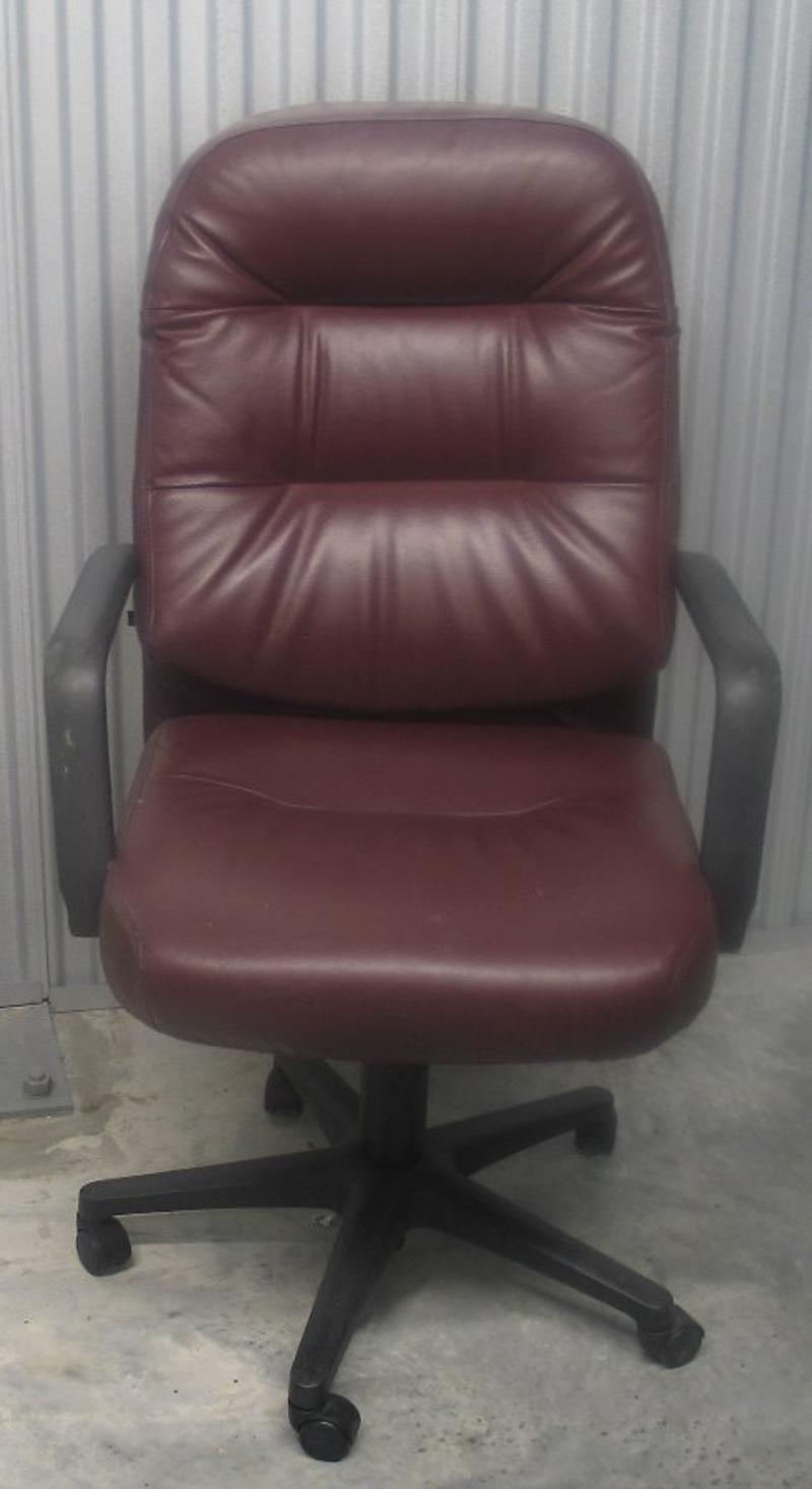 Comfortable Rolling Red Leather Office Desk Chair for sale in Norcross