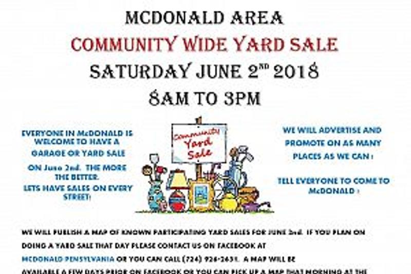 McDonald Area Community Wide Yard Sale Saturday June 2ND 2018 for sale