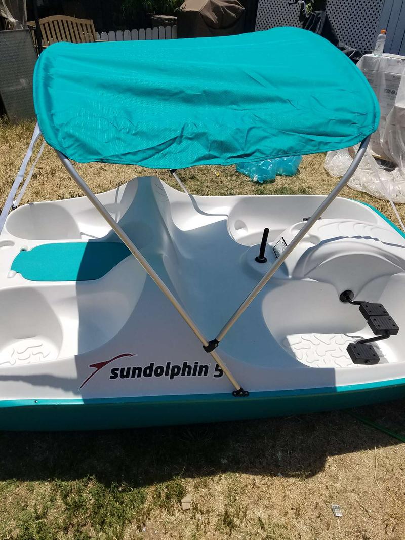 Sun Dolphin 5Seat Pedal Boat with Canopy Teal for sale in Pasadena