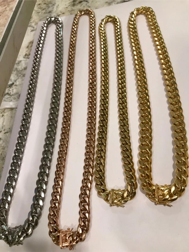 Rose Gold Miami Cuban Link Chains 