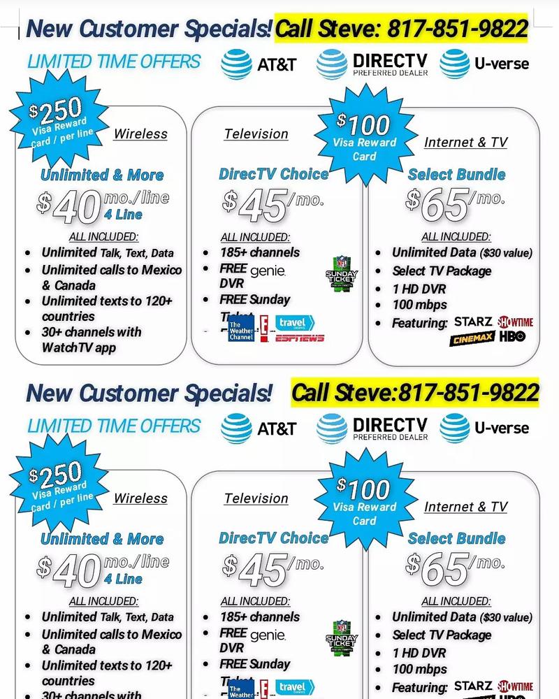 Cable, and wireless services for sale in Dallas, TX 5miles