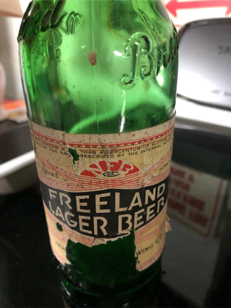 New Freeland Brewing Co. Freeland Lager Beer Embossed Green Beer Bottle