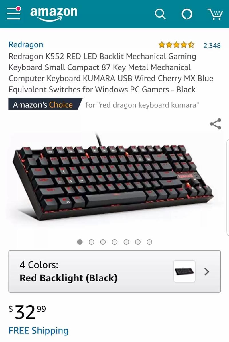 redragon k552 red backlit