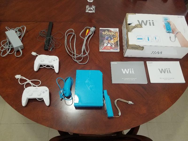 Nintendo Wii Limited Edition Blue Video Game Console Home System for
