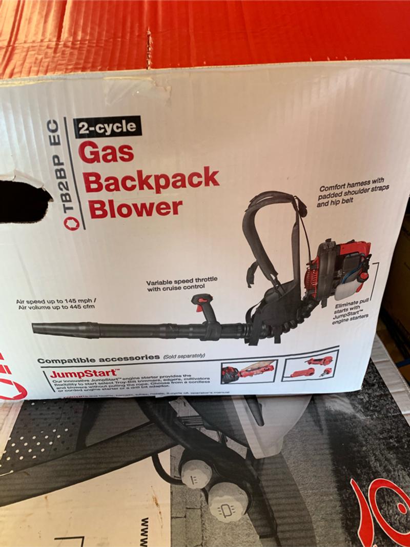 TroyBilt TB2BP EC 27cc 2Cycle Gas Backpack Blower with JumpStart