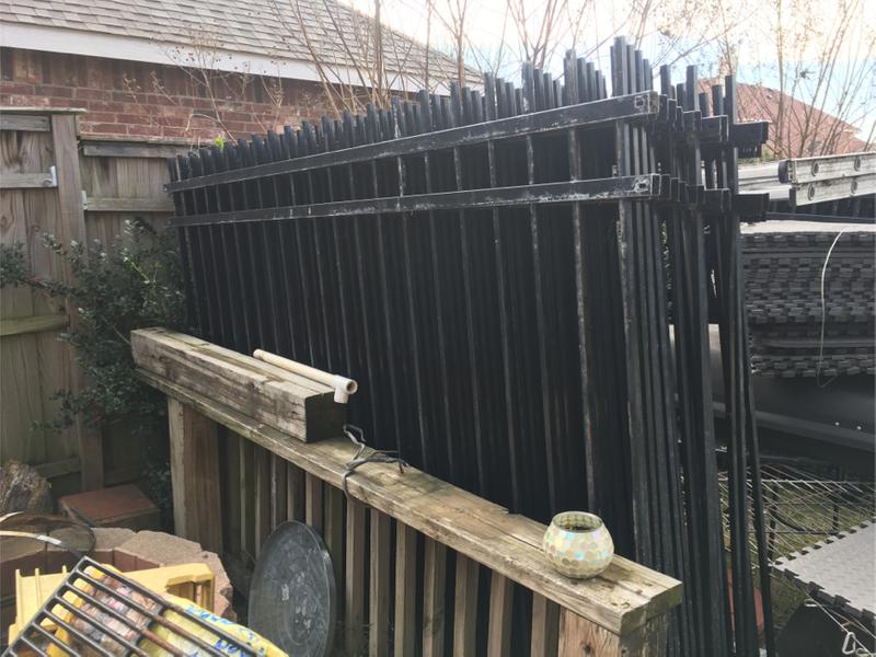 Wrought iron fence for sale. Never been used, it measures 8ft long 6ft