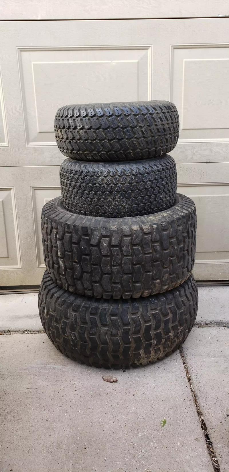 Set of wheels and tires for a Craftsman riding mower. Great condition