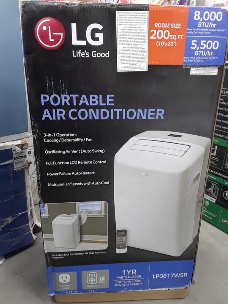 LG Electronics8,000 BTU (5,500 BTU,DOE) Portable Air Conditioner, 115