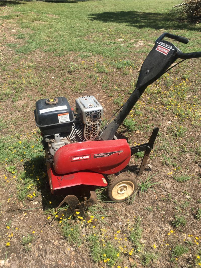 Craftsman tiller missing a wheel. starts but needs tune up for sale in