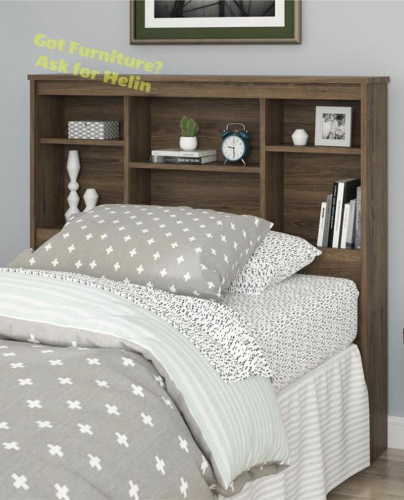 Twin Storage Headboard (Brand New,Color Rustic Oak!) Summer Clearance