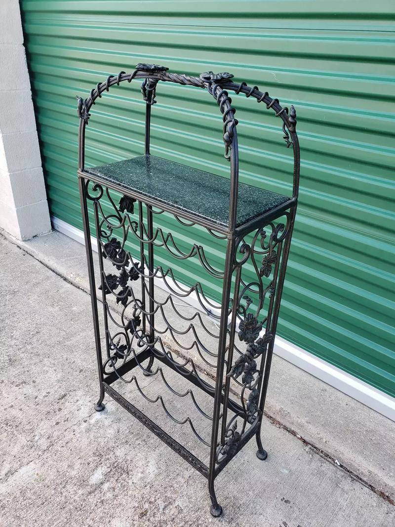 24 Bottle Heavy Cast Iron and Marble Wine Rack for sale in Burleson, TX