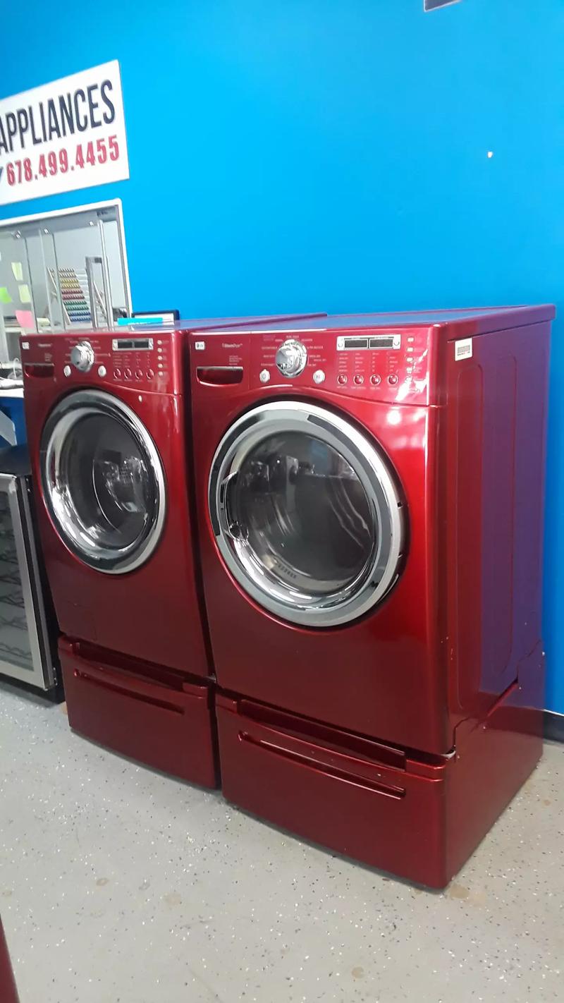 LG WASHER & DRYER SET STEAM CYCLES ULTRA CAPACITY STAINLESS STEEL DRUM