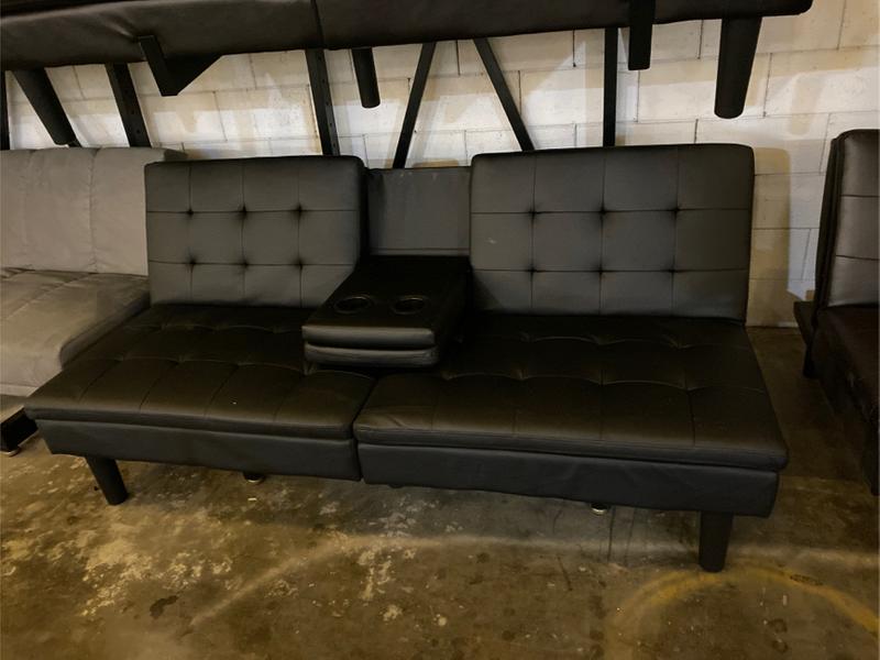 Black cupholder futon sofa bed for sale in Dallas, TX 5miles Buy and