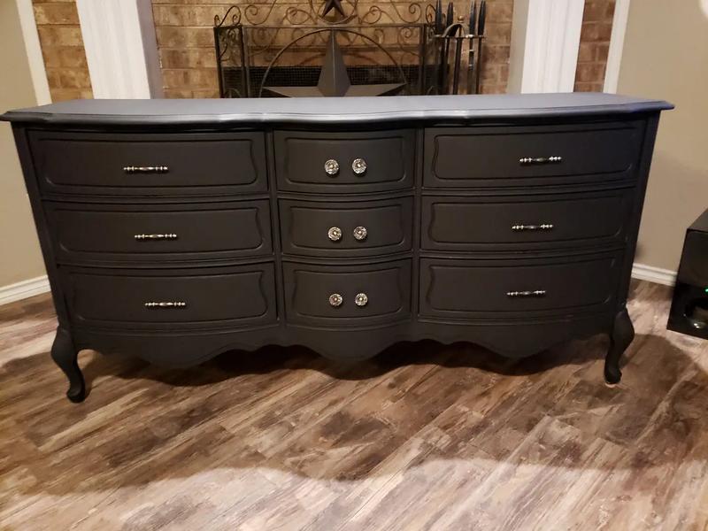Beautiful old solid wood black dresser for sale in Rowlett, TX 5miles