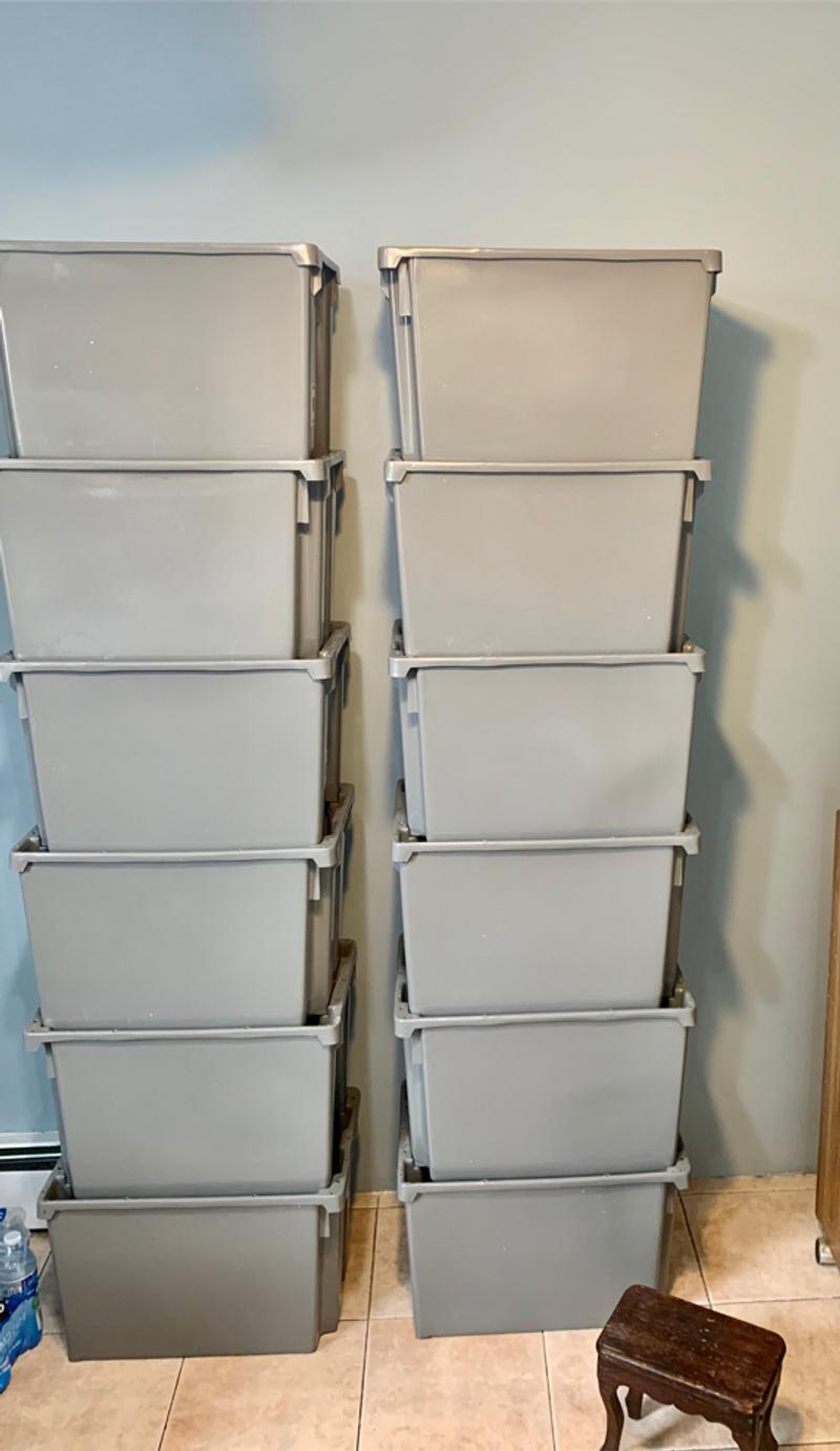 10 New HeavyDuty Plastic Container Stacking Bins for sale in