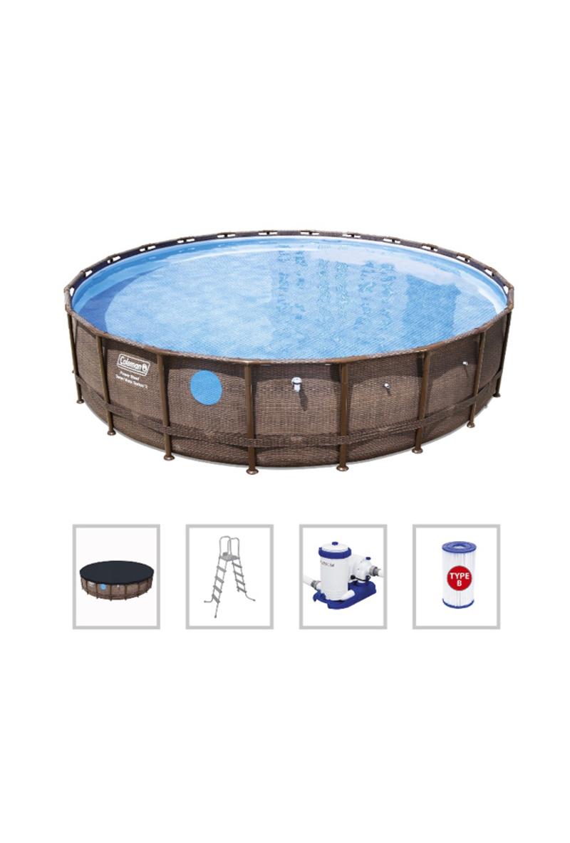 Coleman 22ft Power Steel Swim Vista II Swimming Pool Set for sale in