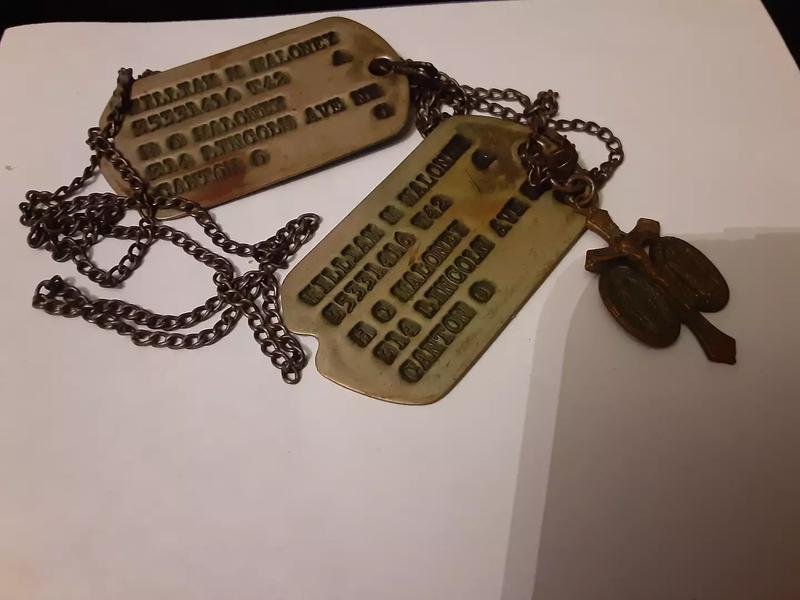 World War II military army notched dog tags. for sale in Houston, TX