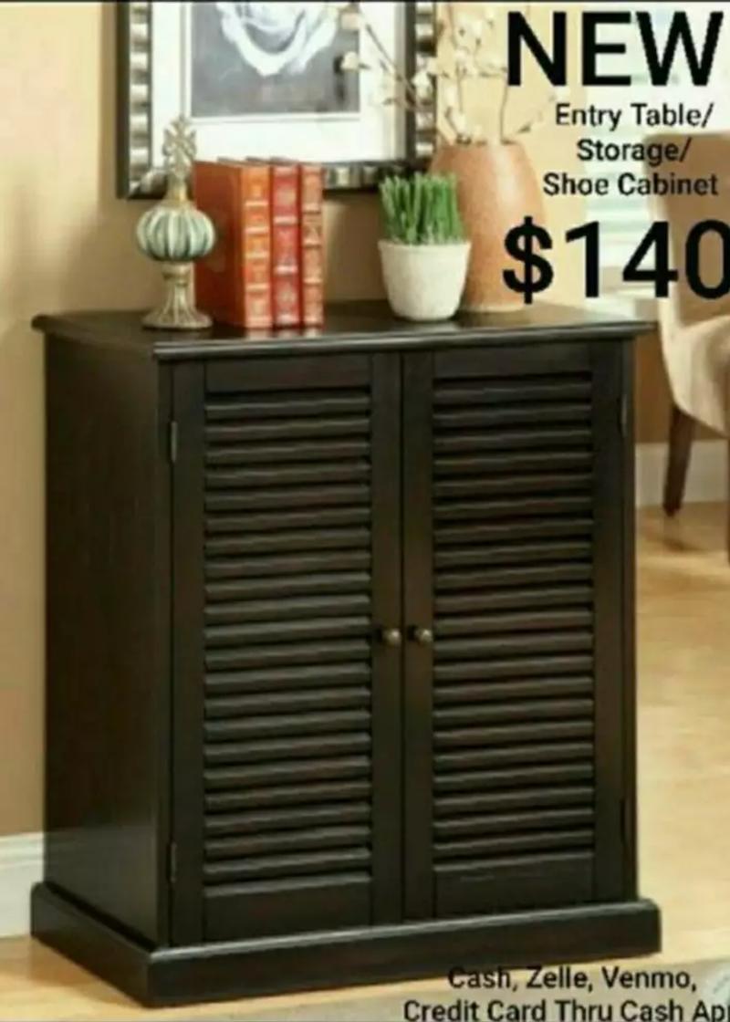 30" Entry Table / Shoe Rack with 2 Louver Design Doors for sale in Ontario, CA 5miles Buy and