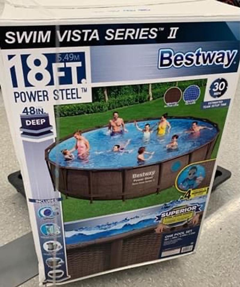 Bestway Power Steel Swim Vista Series 18 ft x 48 in Round Above Ground