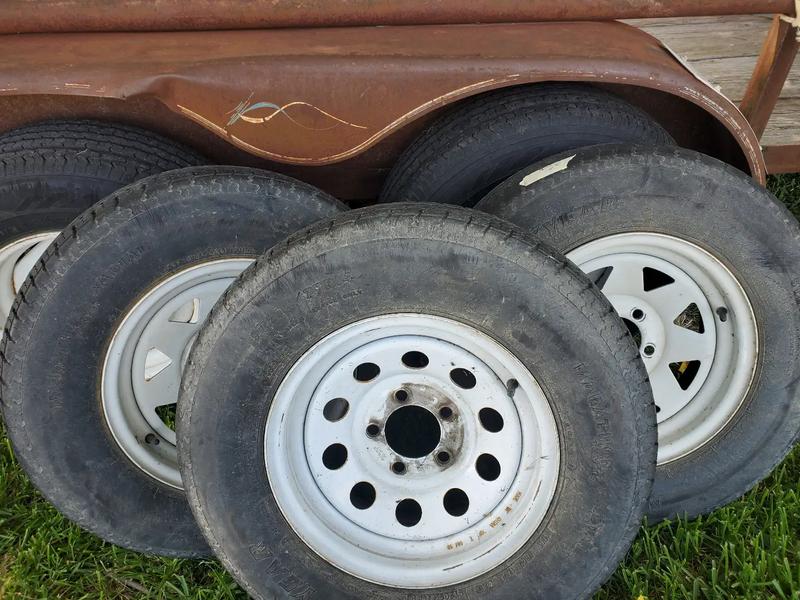 Three 5 lug 14 inch trailer tires. for sale in Tolar, TX 5miles Buy