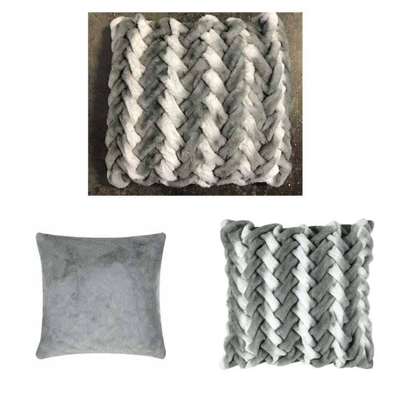Parklane Gray Ombre Braided Decorative Pillow, 24" x 24" for sale in