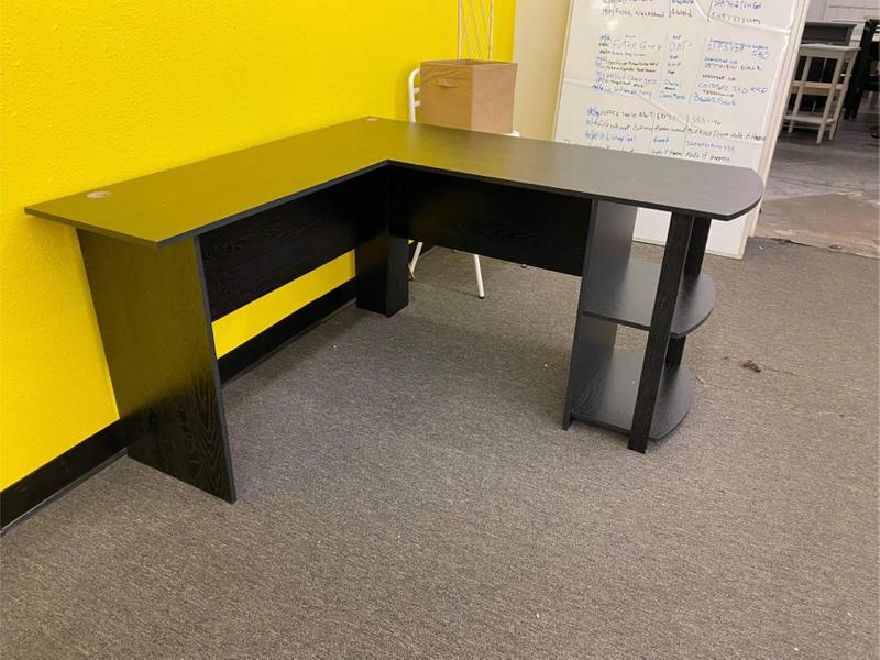 Scratch and Dent Black L Shaped Desk (Already Assembled) 89TM (ASIS