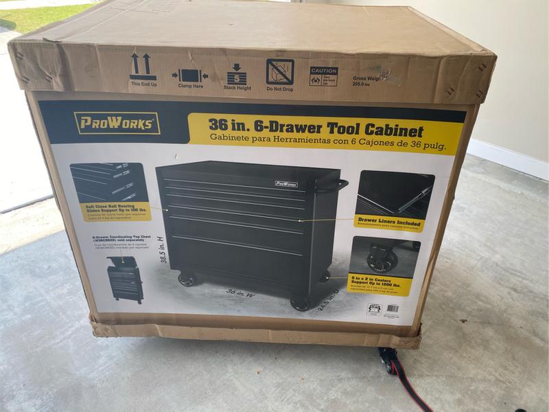 Brand New ProWorks 36Inch Wide x 24.5Inch Deep 6Drawer Rolling Tool
