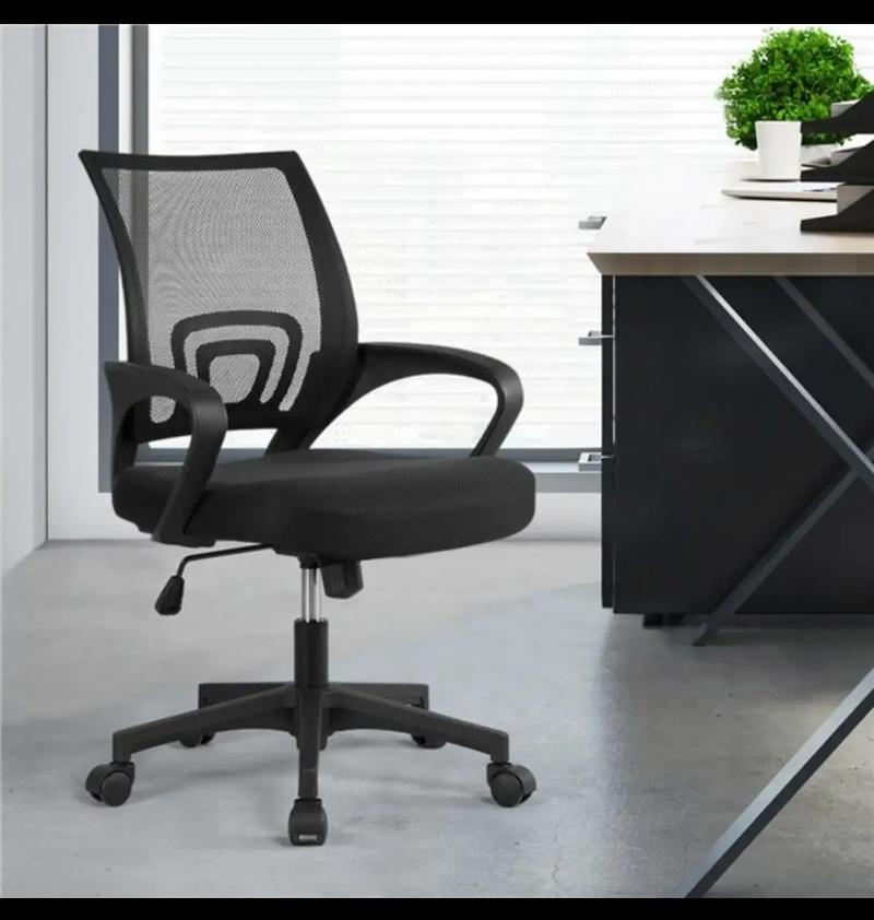 Smilemart Mid Back Adjustable Rolling Desk Chair, Black for sale in