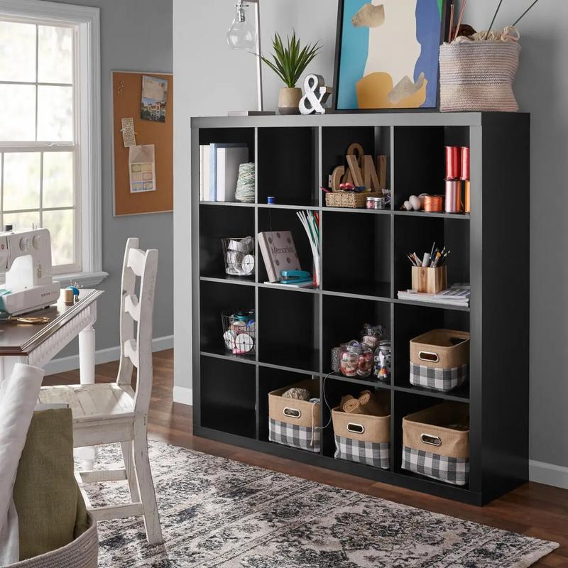 Better Homes & Gardens 16Cube Storage Organizer, Solid Black for sale