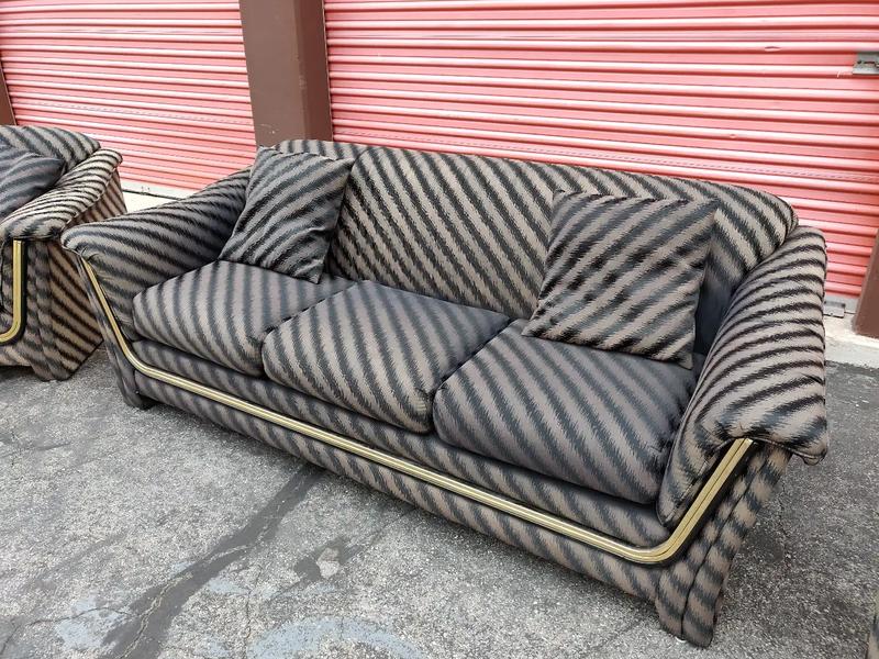 Vintage Postmodern Retro 1980s Sofa Couch with Gold Trim for sale in Los Angeles, CA 5miles