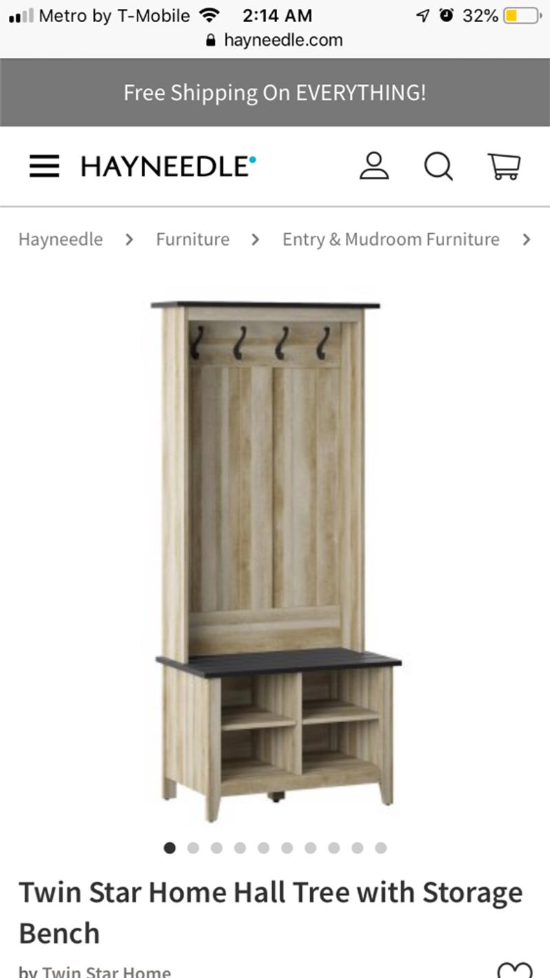 Entryway table with storage Twin Star Home Hall Tree with Storage Bench