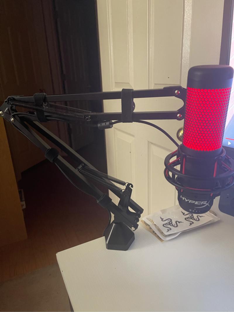 HyperX Quadcaster Mic with boom arm and desk stand for sale in