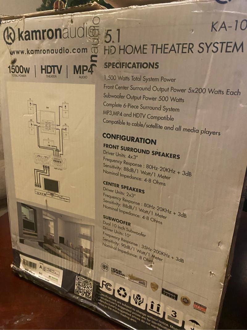 Kamron Audio 5.1 HD Home Theater System KA10 1500W HDTV MP4 for sale