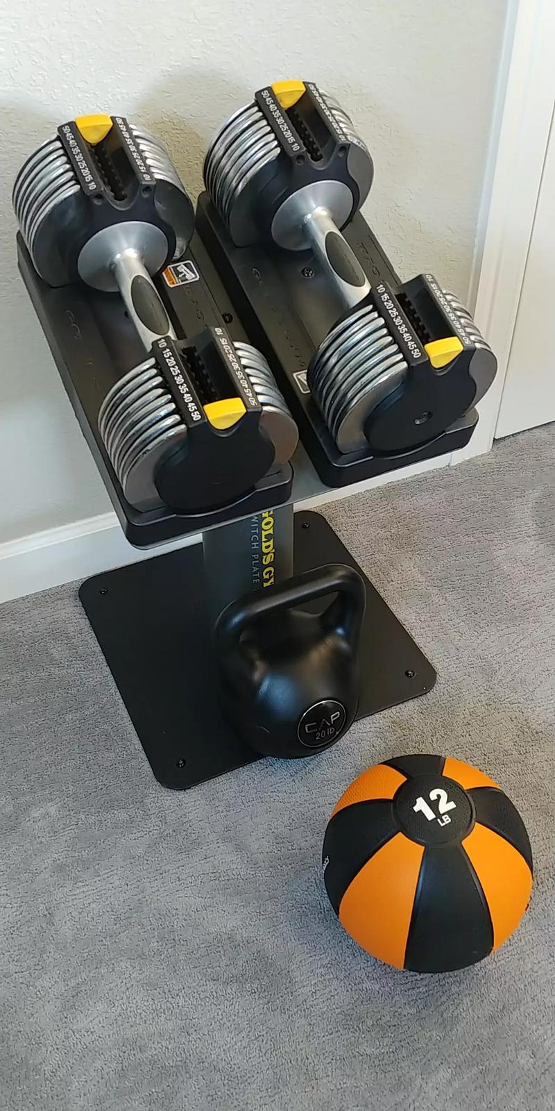 Golds Gym Adjustable Dumbbells Fitness Exercise Equipment for sale in