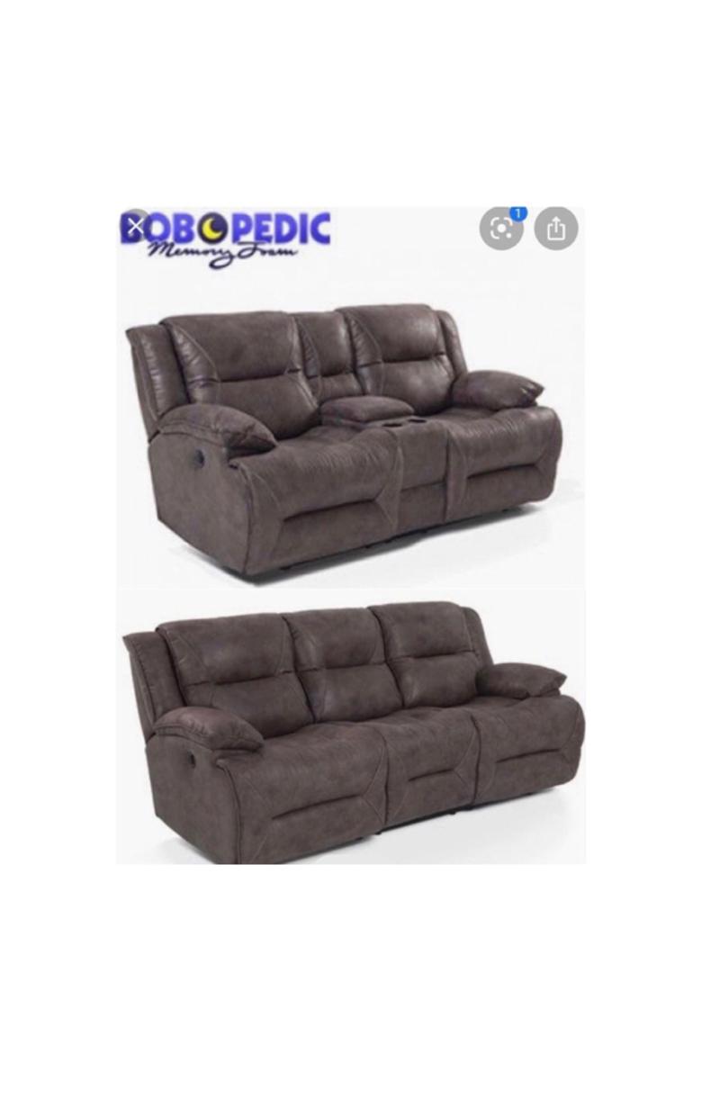 Bobs furniture sofa/love power recliner set. for sale in Roselle, NJ