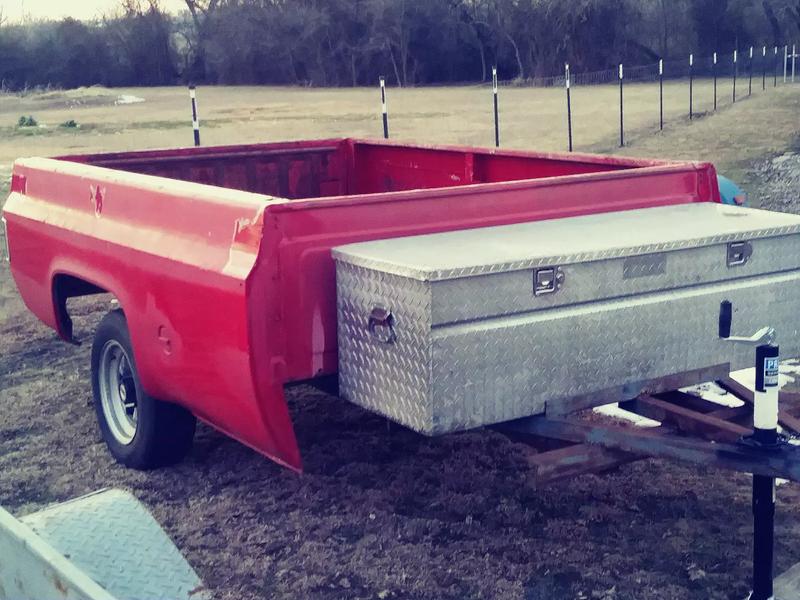 74 Chevy pickup bed trailer, solid and well built for sale in Alvarado
