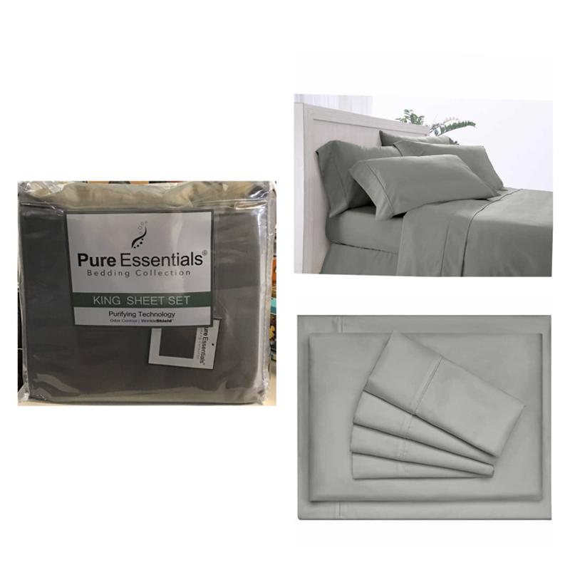 Pure Essentials Antimicrobial 400 Thread Count 6piece Sheet Set, King