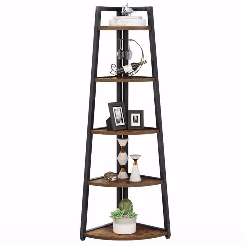 Tribesigns 70 inch Tall Corner Shelf, 5 Tier Rustic Corner Bookshelf