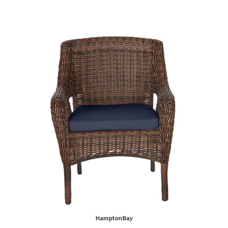 Hampton Bay Cambridge Brown Wicker Outdoor Patio Dining Chair with