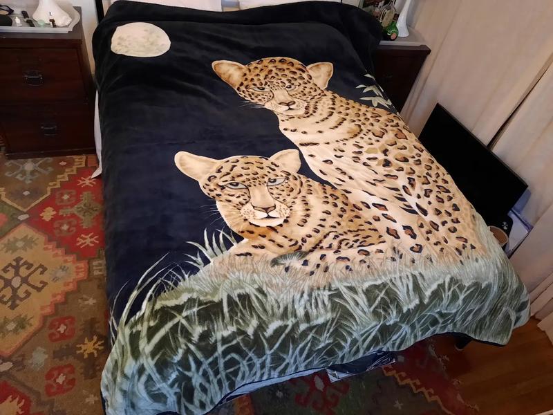 Blanket, Clara Clark 79 by 95inch Micro Mink Animal Raschel for sale