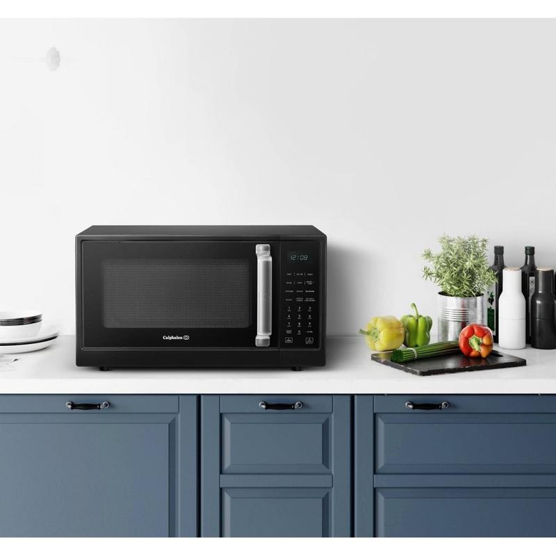 Calphalon 1.3 cu ft 1000W Air Fry Microwave Oven Matte Black for sale