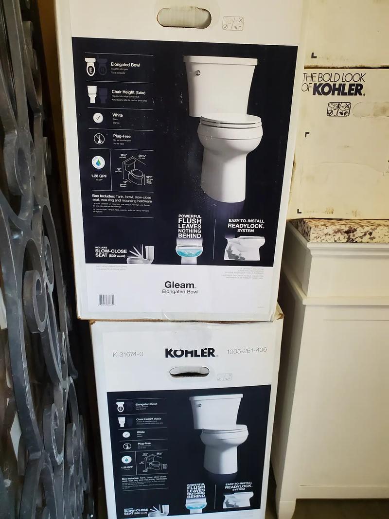 KOHLER Gleam 2Piece Chair Height Elongated Skirted 1.28 GPF Single Flush Toilet for sale in