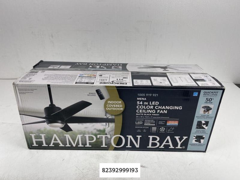 Hampton Bay Mena 54 in. White Color Changing Integrated LED Indoor