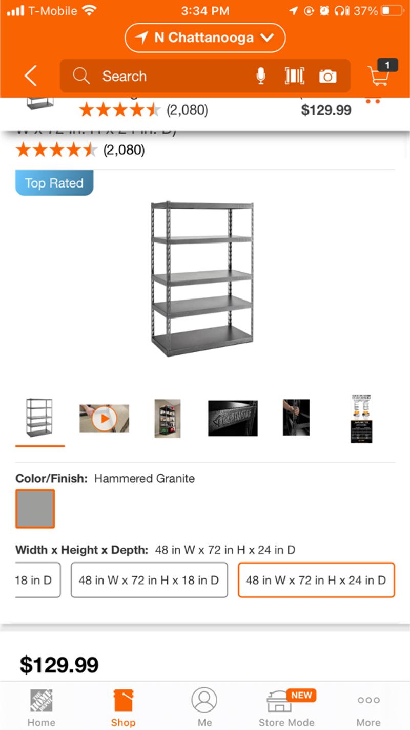 Gladiator 5Tier Steel Garage Storage Shelving Unit with EZ Connect (48
