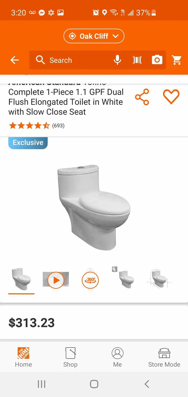 American Standard Tofino Complete 1Piece 1.1 GPF Dual Flush Elongated