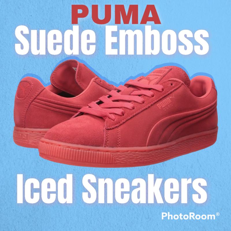puma suede emboss iced red