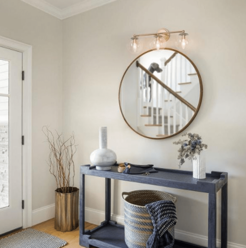 Uolfin Modern Globe Bathroom Vanity Light 3Light Brass Gold Round